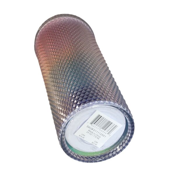 Starbucks Faceted Crystal Rainbow Tumbler 24oz Summer 2020 w/ Lid and Straw - Picture 6 of 8